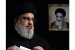 IRAN - Hezbollah leader Hassan Nasrallah, with a portrait of Ayatollah Ruhollah Khomeni